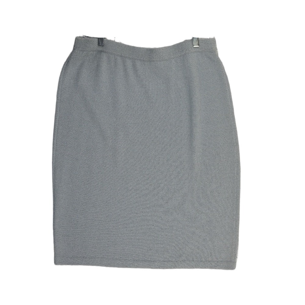 St John Collection Pencil Skirt Women's Size 14 Blue Gray Santana Knit